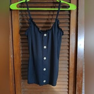 No Boundaries size small, black ruffle top tank top.